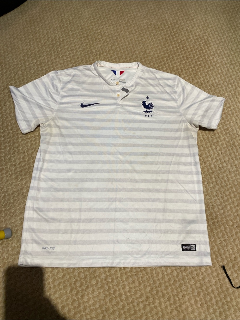 FRANCE AWAY FOOTBALL SHIRT SOCCER JERSEY NIKE 577927-105 sz XL MEN WHITE